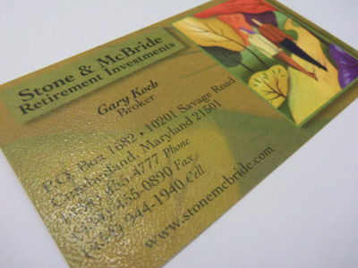 Full color raised business card