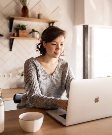 woman using a computer