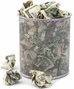 Money in the trash can